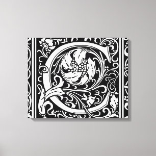 Letra C Monograma Arte Nouveau Medieval
