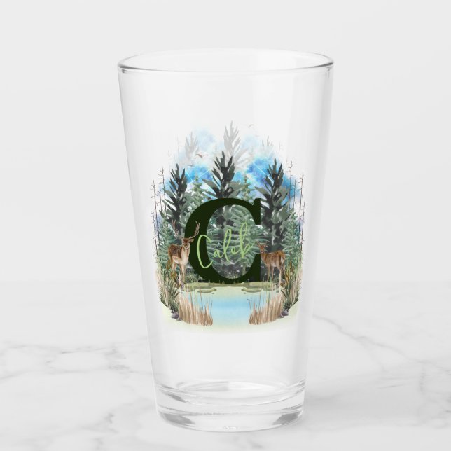 Letra C monograma personalizado del ciervo acuarel (Anverso)