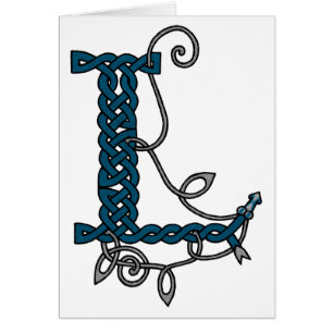 Letra céltica L tarjeta