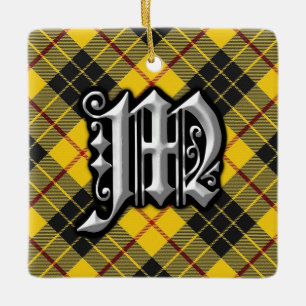 Letra Clan MacLeod M Monograma Ornamento Tartán