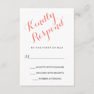Letra cursiva clásica | Tarjeta RSVP de boda elega