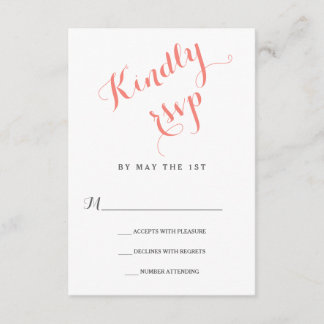 Letra cursiva clásica | Tarjeta RSVP de boda elega