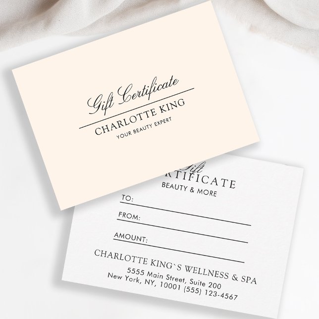 Letra cursiva elegante | Certificado de regalo de  (Subido por el creador)