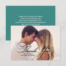 Letra cursiva elegante | Tarjeta fotográfica Verde