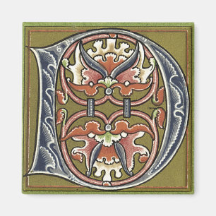 Letra 'D' en color - imán