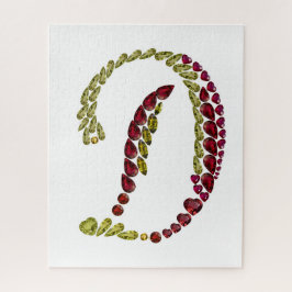 Letra D hecha con guijarros Nombre rompecabezas