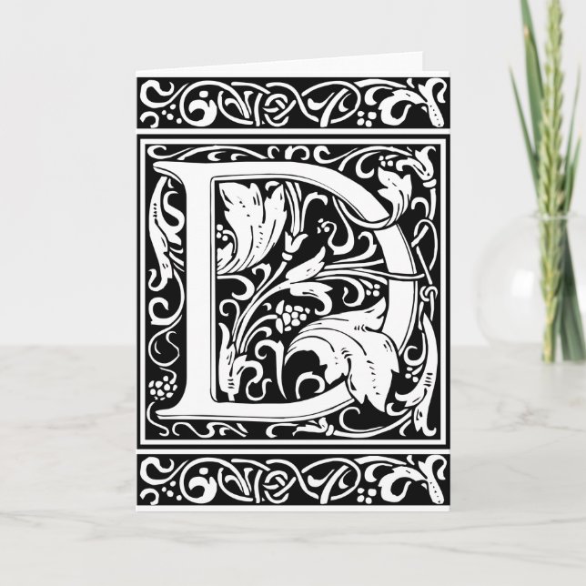 Letra D Monograma medieval Art Nouveau (Anverso)
