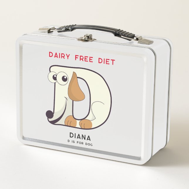 Letra D Perro Añadir El Nombre Alergias De Vuelta  (Anverso)