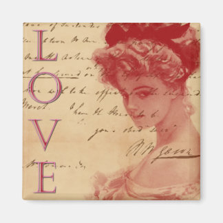 Letra de amor antigua imán