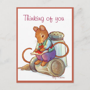Letra de amor del ratón de la tarjeta del día de