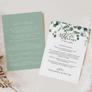 Letra de bienvenida del Boda de follaje verde manu