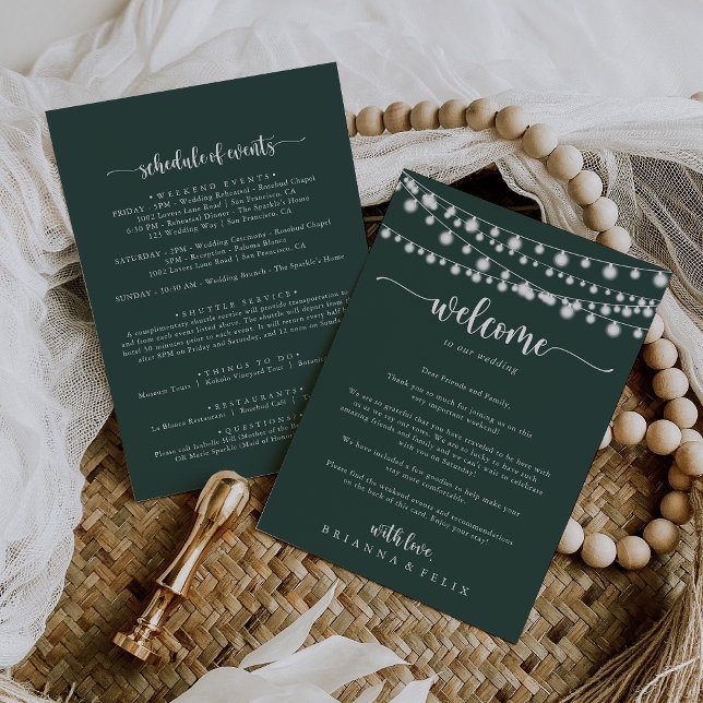 Letra de cadena verde Boda carta de bienvenida (Subido por el creador)