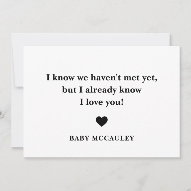 Letra de caja de Invitación reveladora de embarazo (Anverso)