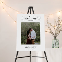 Letra de Caligrafía Mínima Foto de Boda Bienvenida