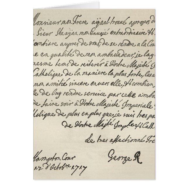 Letra de George I a Charles VI (Frente)