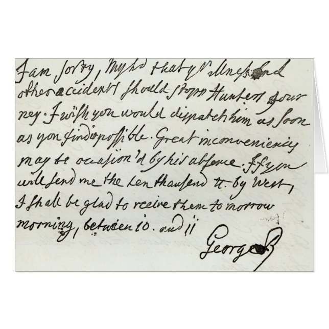 Letra de George II al duque de Newcastle (Anverso (Horizontal))