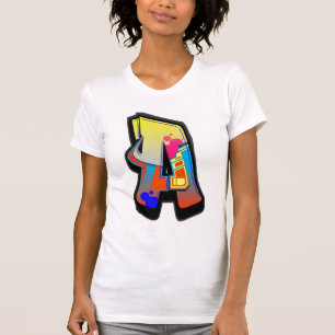 Letra de la pintada del monograma una camiseta