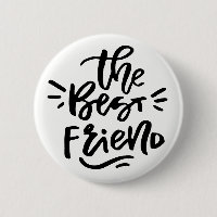 Letra de mano negra cita el botón mejor amigo