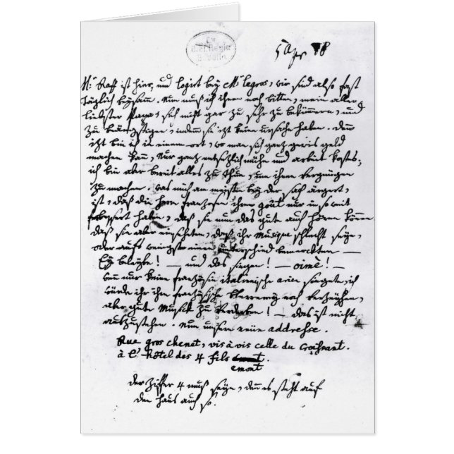 Letra de Mozart a su padre, el 5 de abril (Frente)