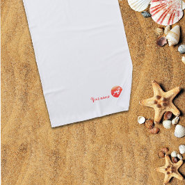 Letra de onograma coral ondulada Toalla de playa c