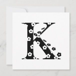 Letra de patrón de flor K