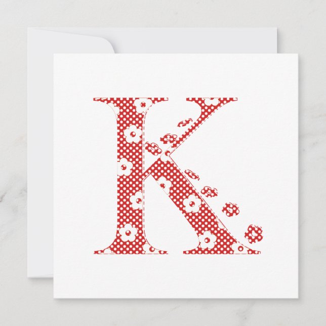 Letra de patrón de flor K(rojo) (Anverso)