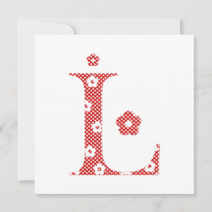 Letra de patrón de flor L(roja)