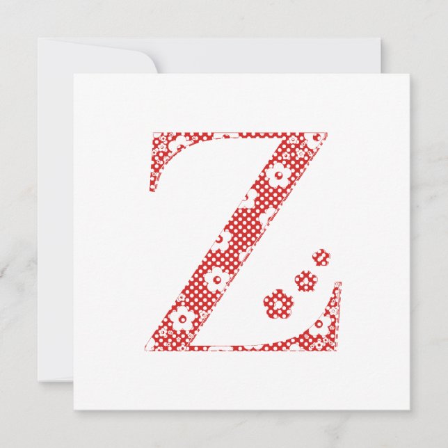 Letra de patrón de flor Z (rojo) (Anverso)