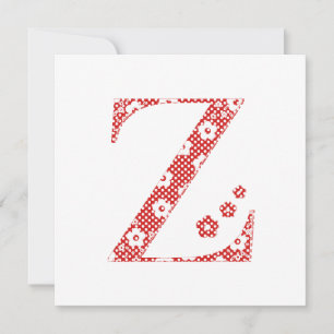 Letra de patrón de flor Z (rojo)