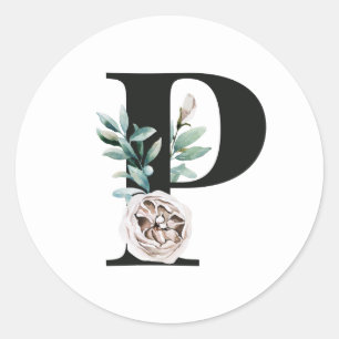 Letra de pegatina P de las iniciales de las vacaci