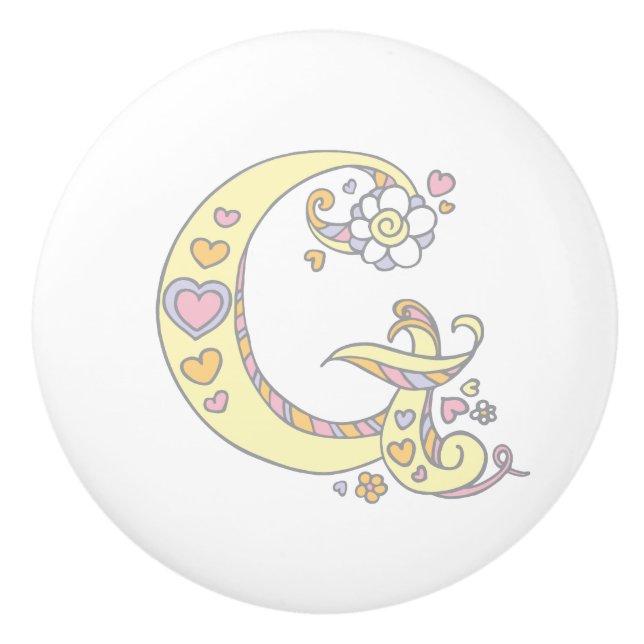 Letra decorativa G mango mongograma pomo tirador (Anverso)