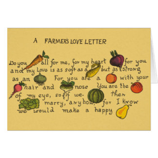 Letra del amor del granjero en frutas y verduras