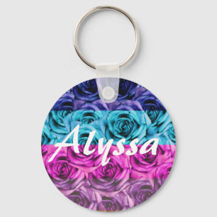 Letra del monograma un llavero de los rosas del