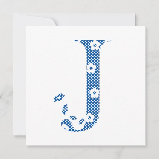 Letra del patrón de flor J (azul) (Anverso)