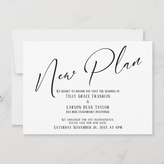 Letra Elegante Nuevo Plan Anuncio Sencillo (Anverso)