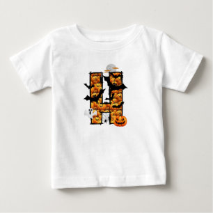 Letra estética de Halloween camiseta para bebé