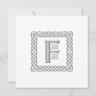 Letra F monograma celta de invitación a matrimonio