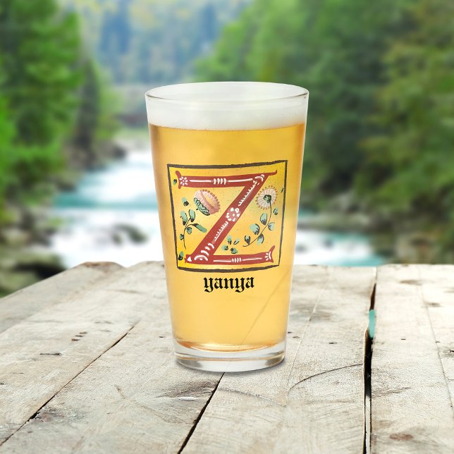 Letra floral medieval iluminada monograma Z (Subido por el creador)