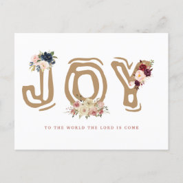 letra floral Navidades de la alegría tarjeta de va