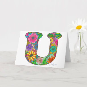 Letra floral u tarjeta de felicitación - en blanco