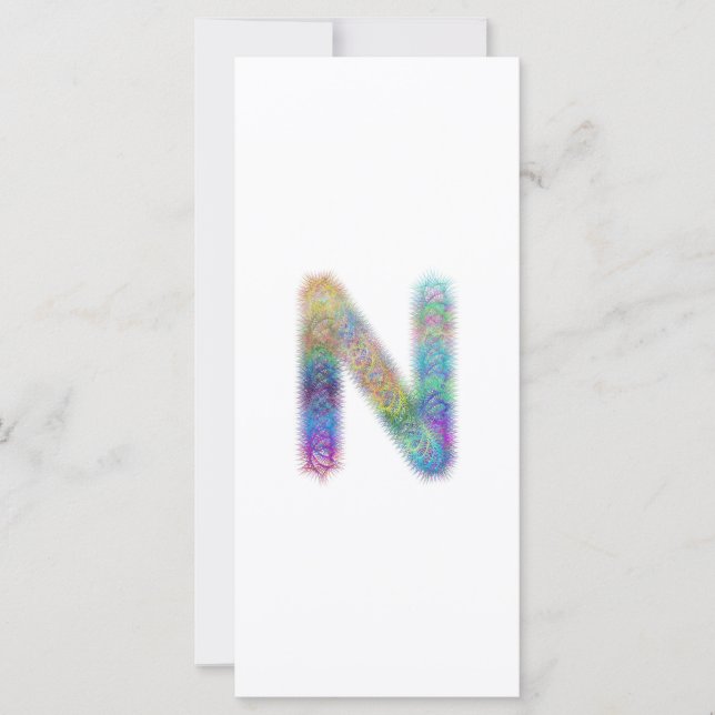 Letra fractal N monograma (Anverso)