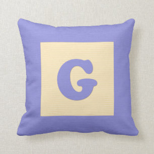Letra G de almohada de tiro del bloque hueco del