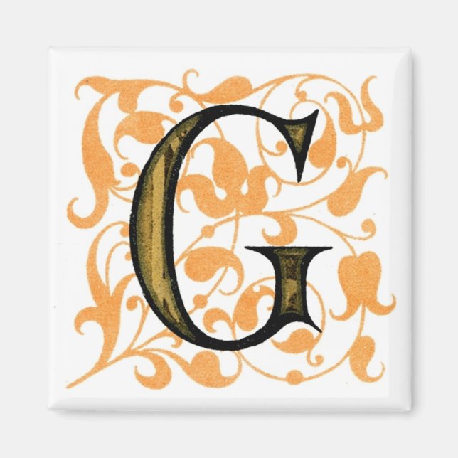 Letra "G" Vintage brillante - imán (Frente)