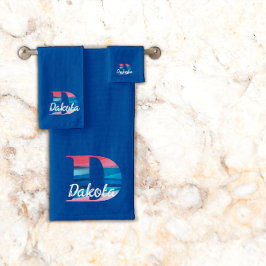 Letra geométrica D monograma rosa coral azul oscur