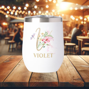 Letra Gold Script V nombre personalizado monograma