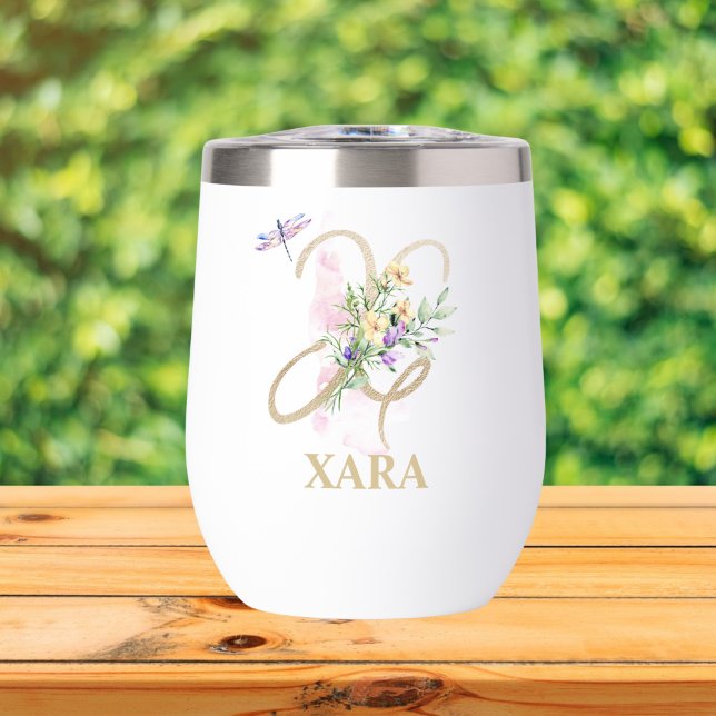 Letra Gold Script X Monograma Nombre personalizado (Subido por el creador)