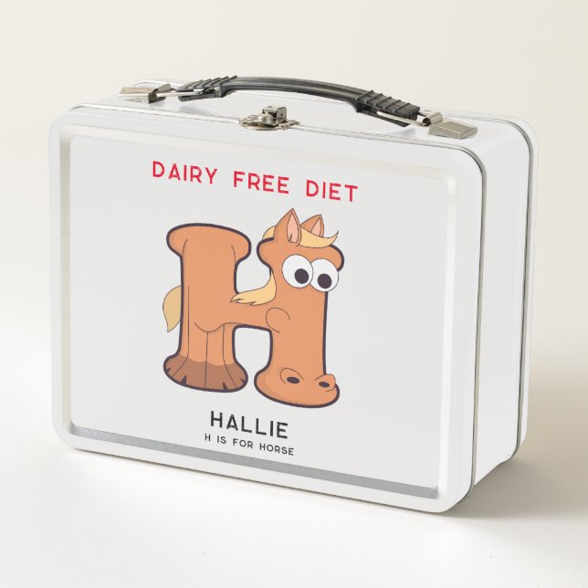 Letra H Caballo Añadir Alergias De Nombre De Vuelt (Anverso)