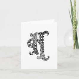 Letra H monograma en blanco y negro