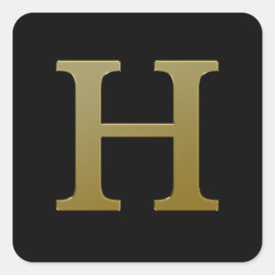 Letra H Pegatina Gold Square