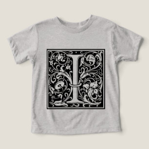 Letra I Monograma Medieval Art Nouveau